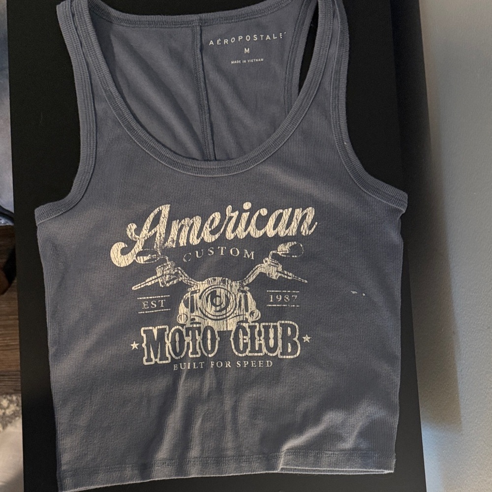 Aeropostale Blue American Moto Club Tank